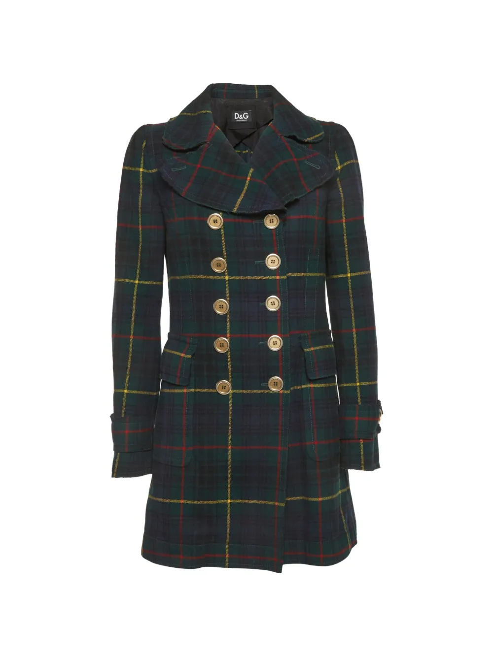Dolce & Gabbana Pre-Owned check double-breasted coat - Verde