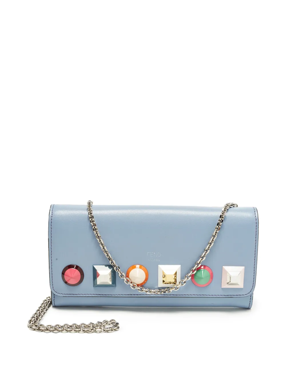 Fendi Pre-Owned leather chain wallet - Blau