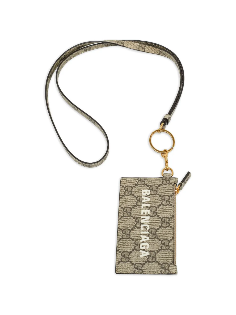 Balenciaga Pre-Owned x Gucci The Hacker Project GG Supreme card case - Toni neutri