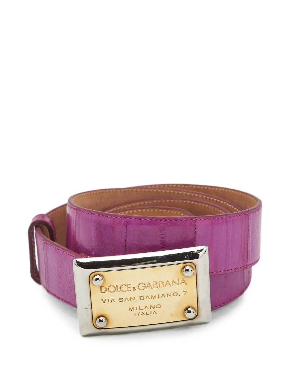 Dolce & Gabbana Pre-Owned logo plaque belt - Rosa