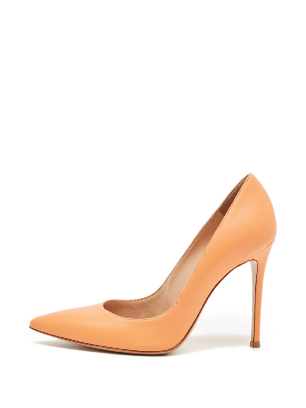 Gianvito Rossi Gianvito pointed-toe leather heeled pumps - Orange