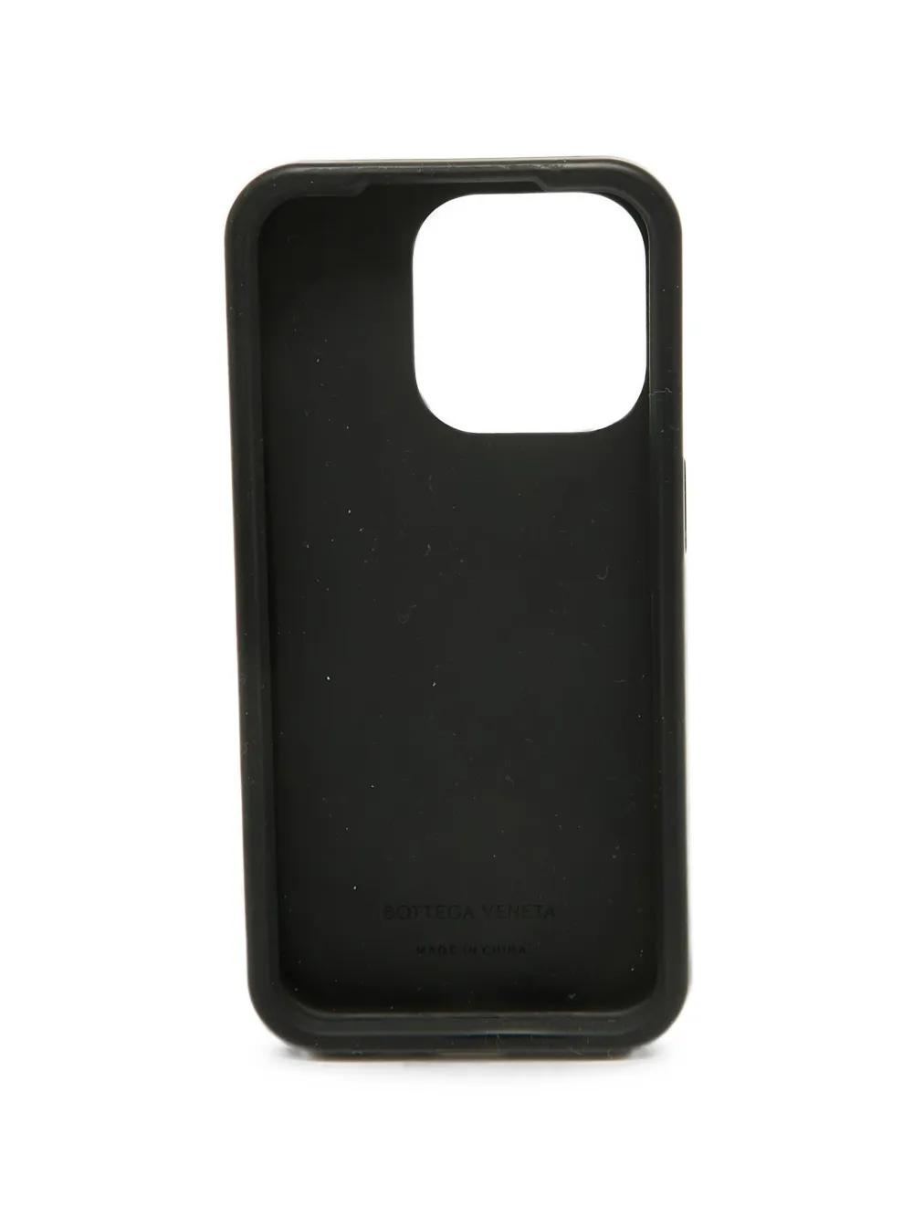 Pre-owned Bottega Veneta Intrecciato-pattern Iphone 15 Pro Case In Black