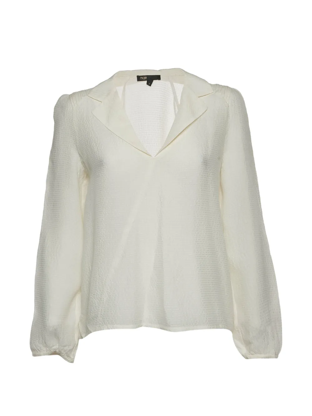 Maje V-neck textured blouse - Bianco
