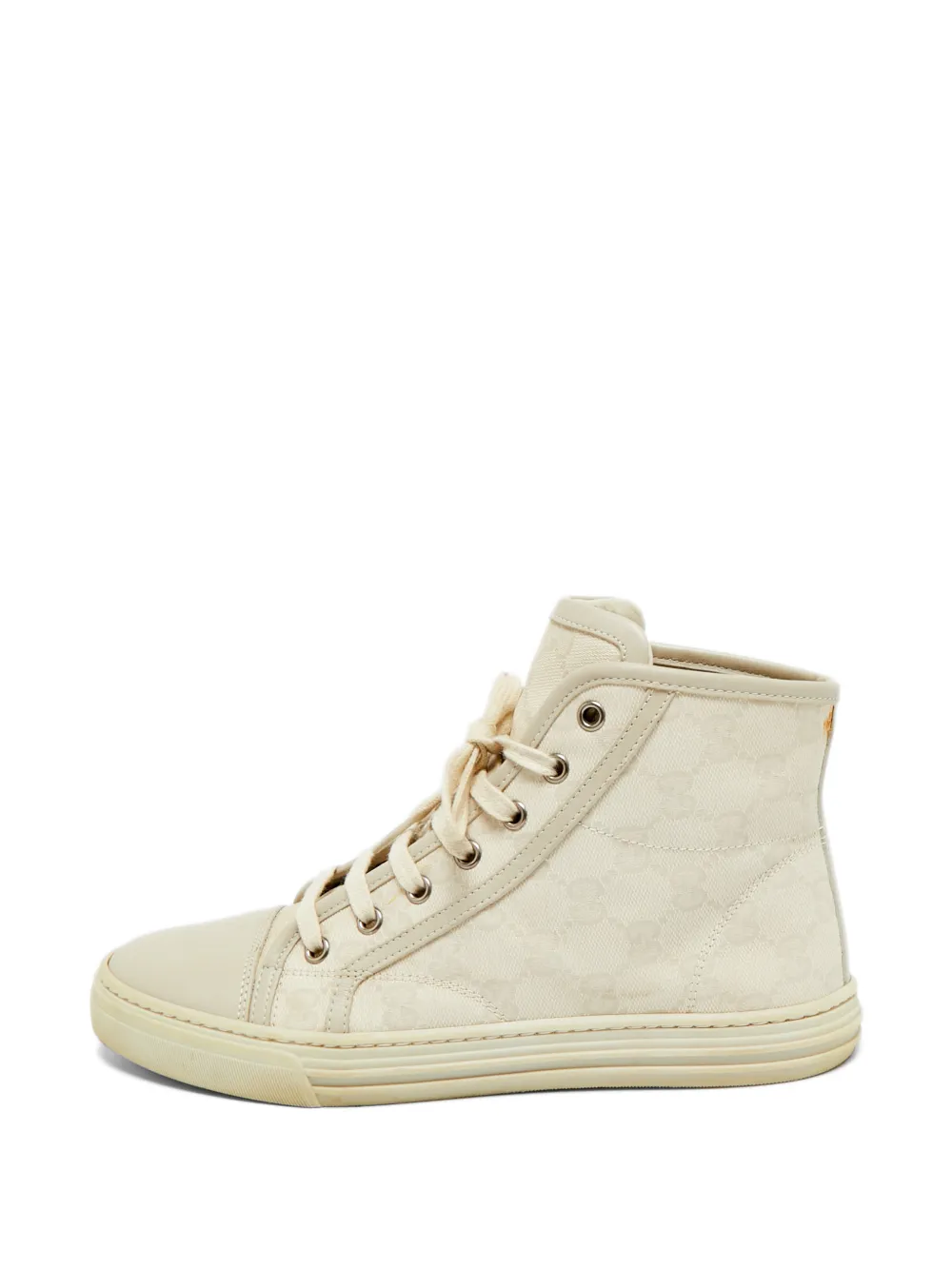 Gucci Pre-Owned GG canvas high-top sneakers - Nude