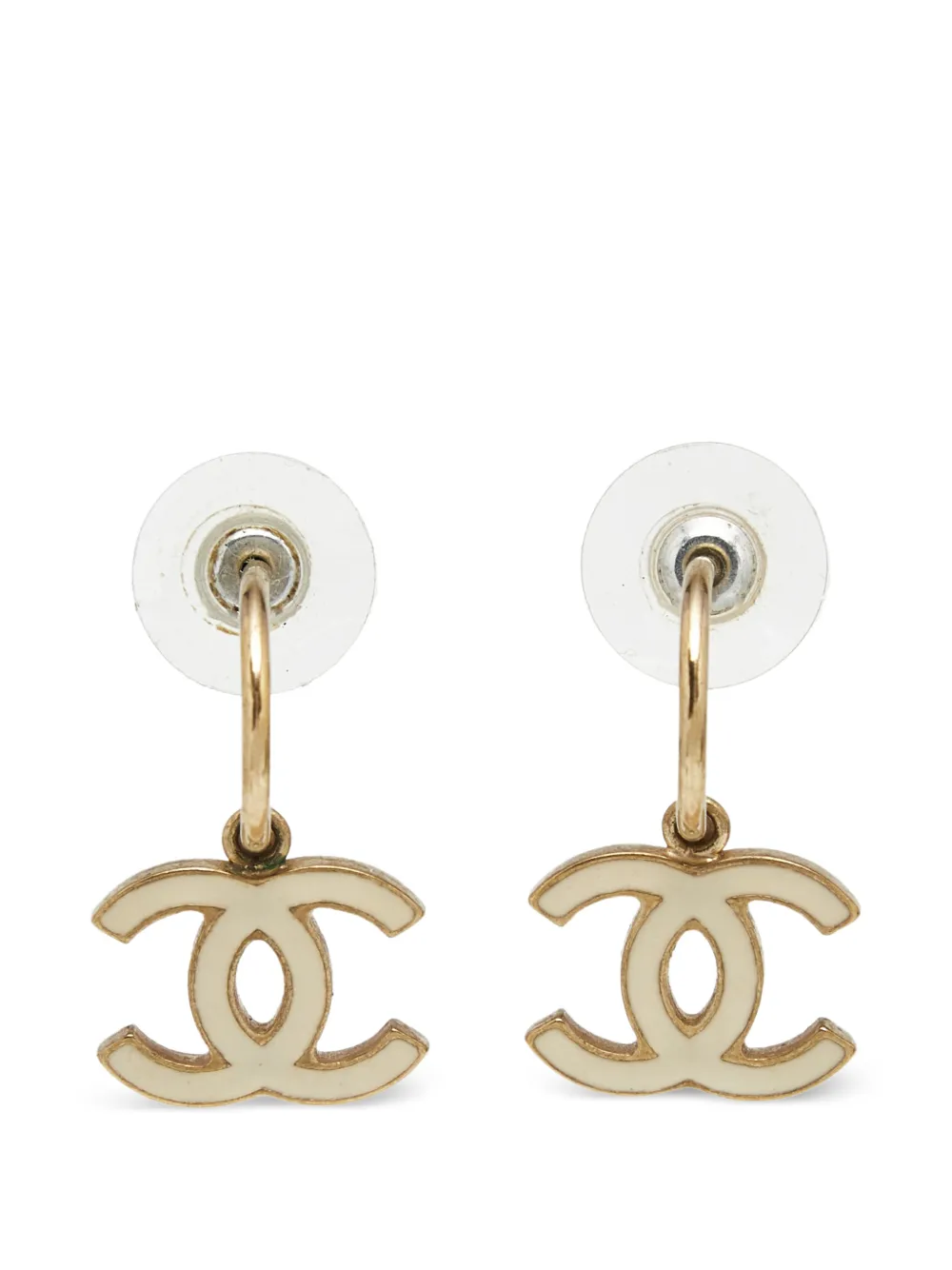 CHANEL Pre-Owned interlocking-CC earrings - Gold