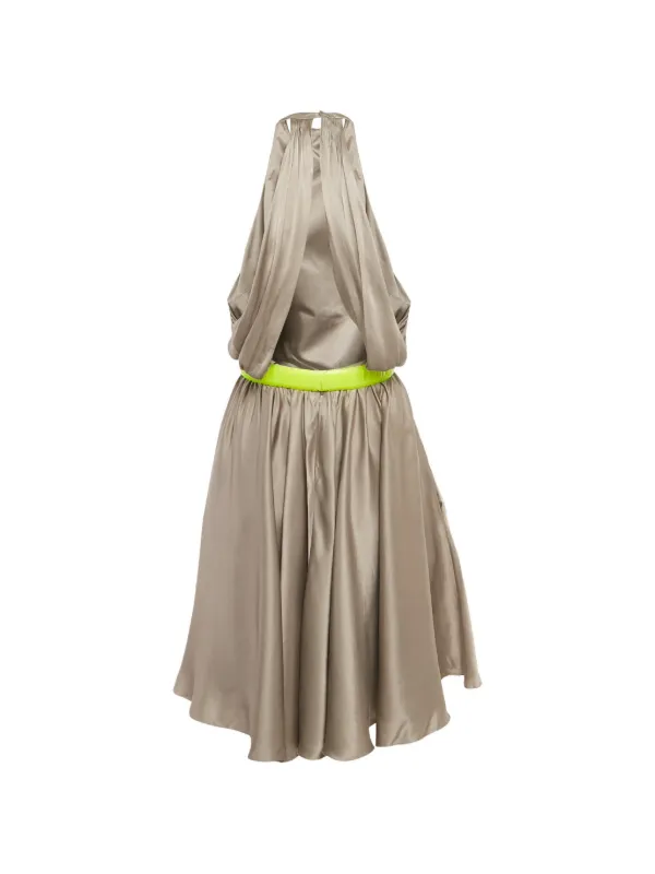 Versace Pre-Owned Belted halter-neck Mini Dress | Neutrals