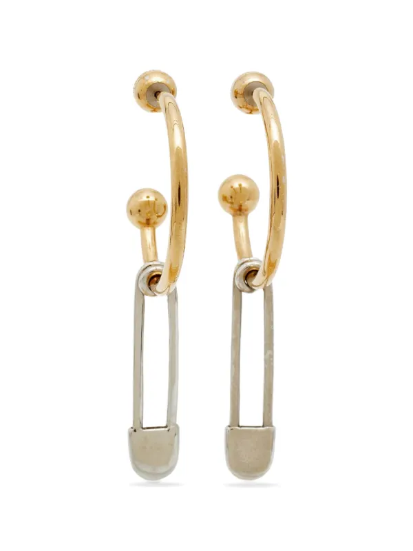 Burberry Pre-owned Kilt Pin Hoop Earrings in Gold