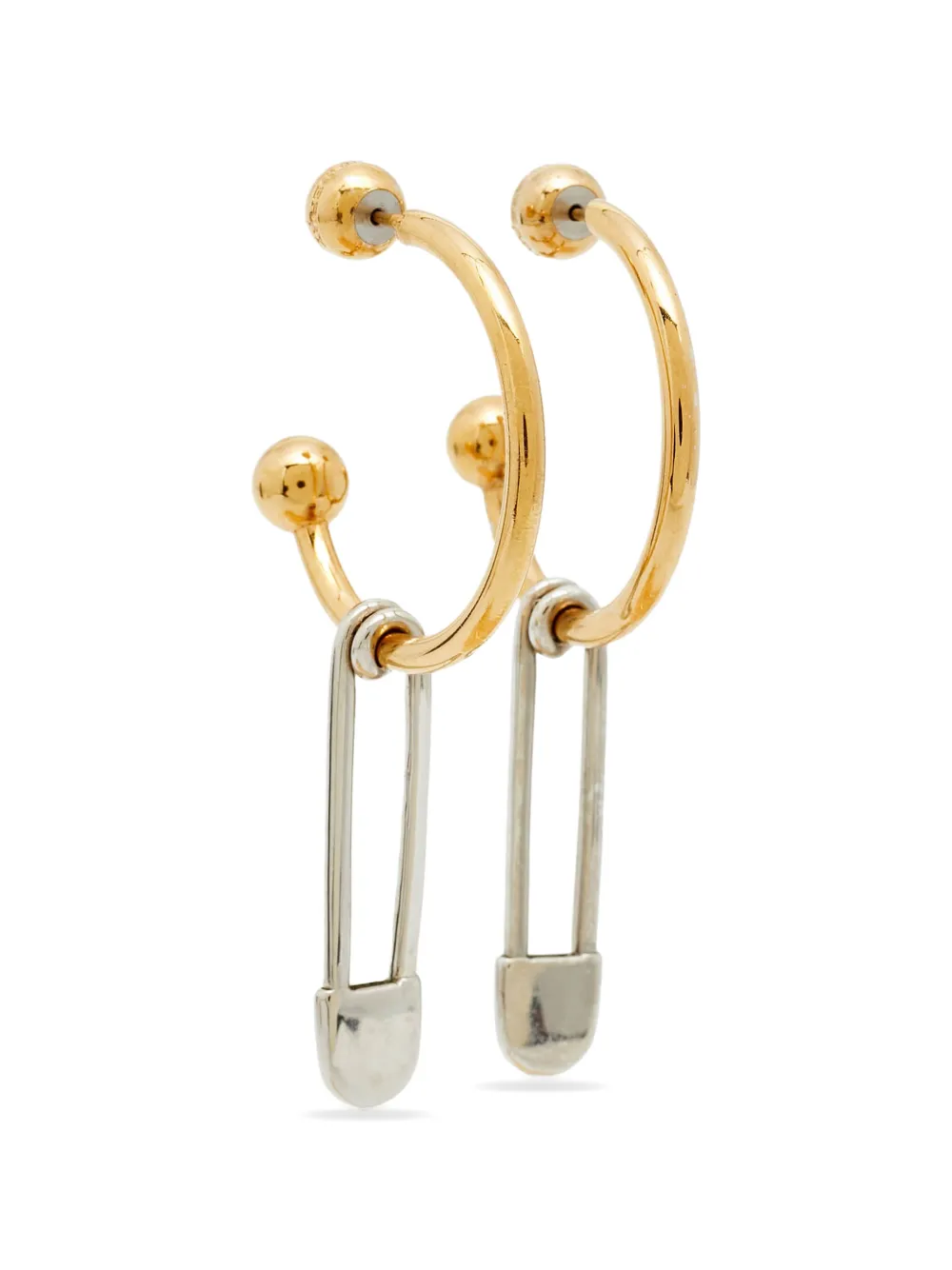 Burberry Pre-owned Kilt Pin Hoop Earrings in Gold, view 3