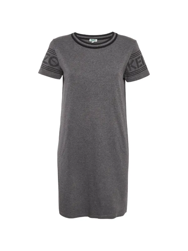 grey t shirt midi dress Kenzo Pre-Owned logo-print Jersey T-shirt | Maxi dress outfit