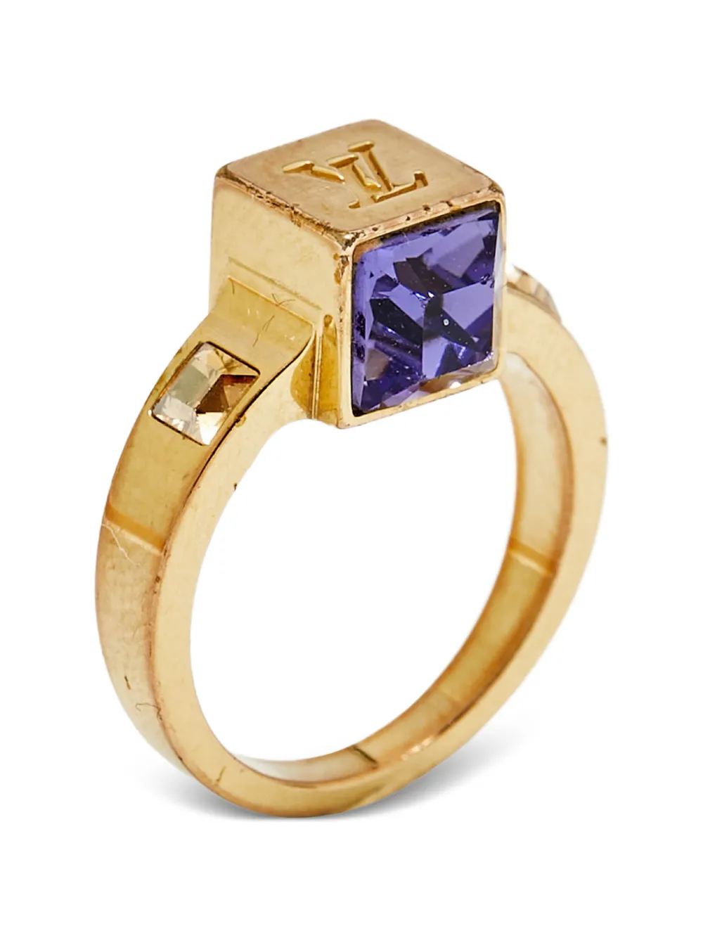 Louis Vuitton Pre-Owned Gamble crystal ring - Oro