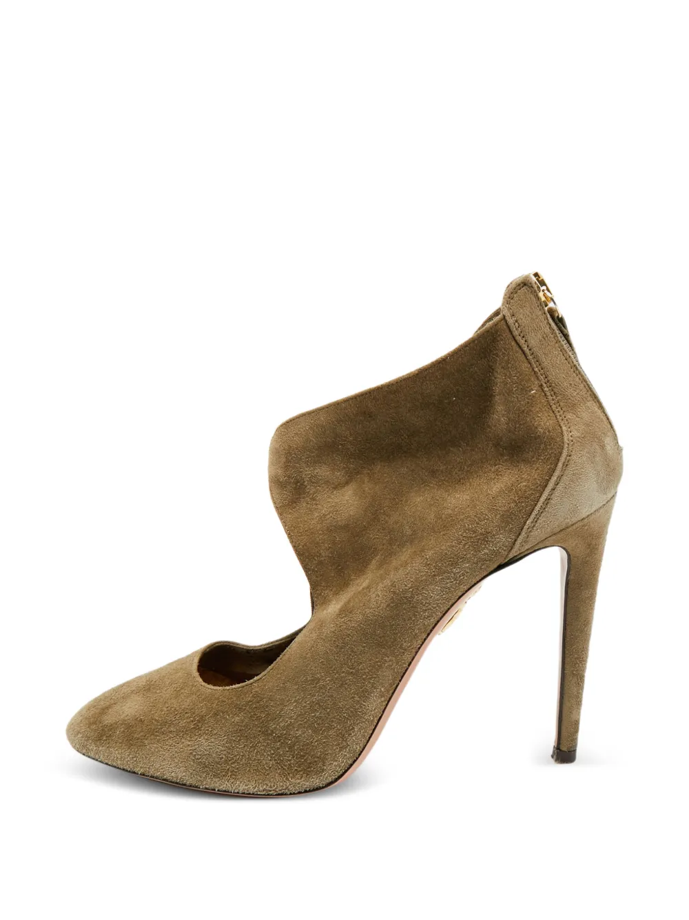 Aquazzura suede-heeled ankle boots - Marrone