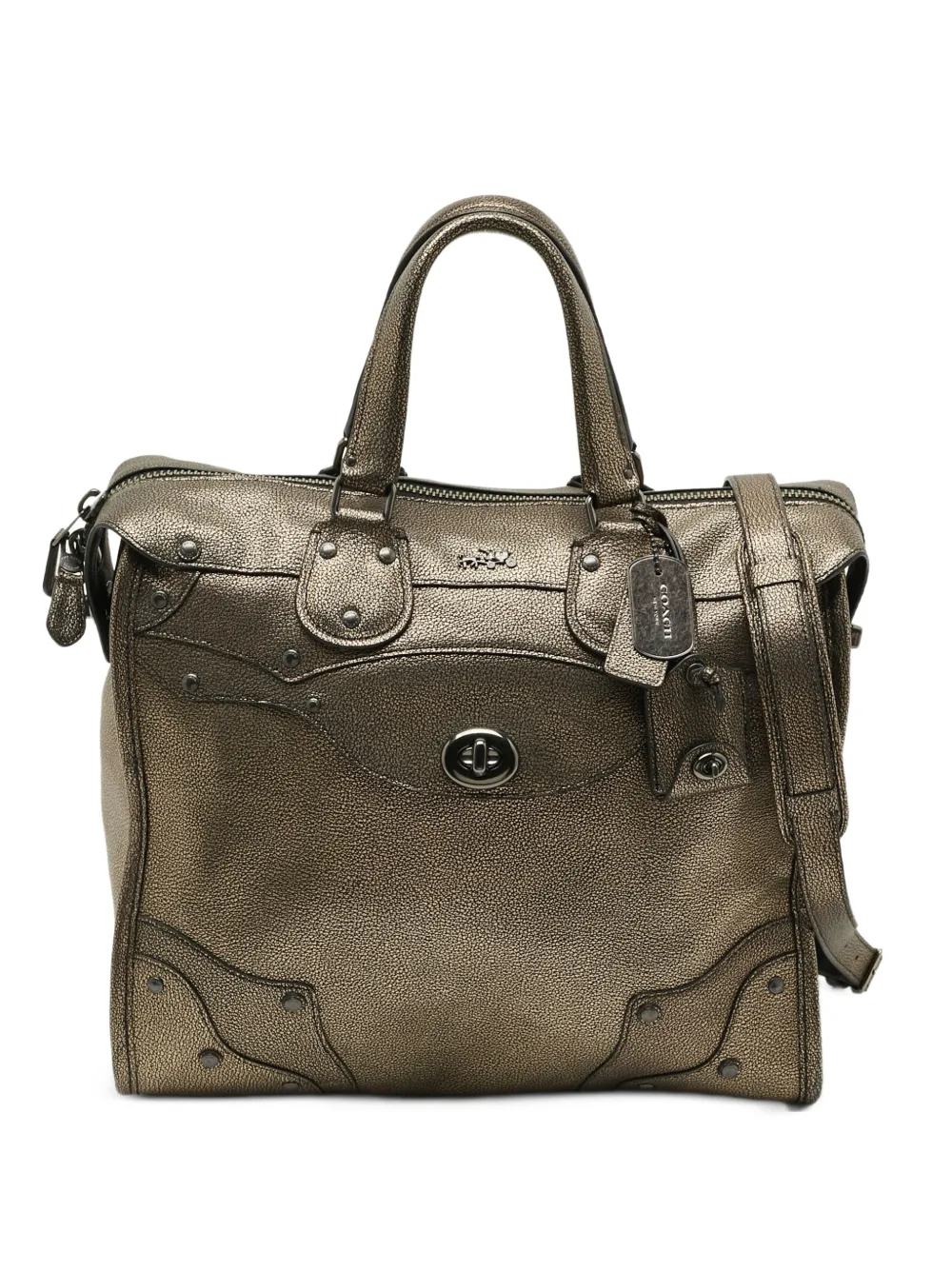 Coach mini Rhyder 33 leather tote bag - Oro