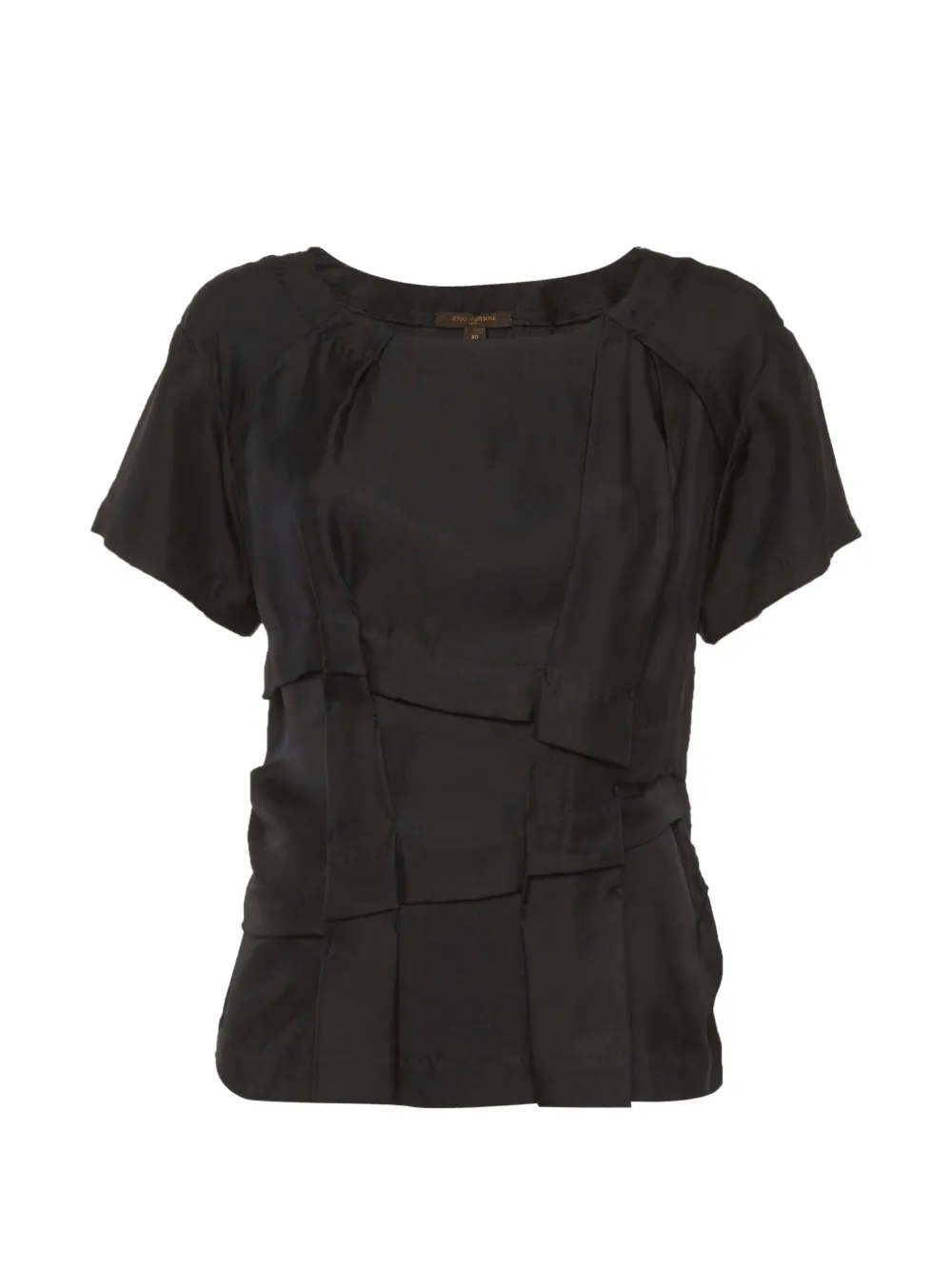 Louis Vuitton Pre-Owned pleated silk blouse - Nero