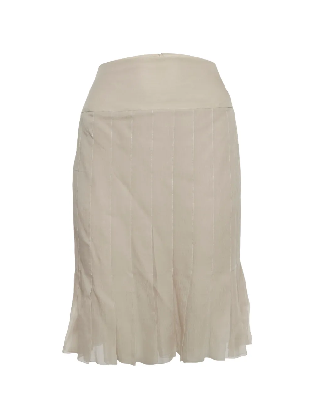 CHANEL Pre-Owned pleated silk mini skirt - Toni neutri