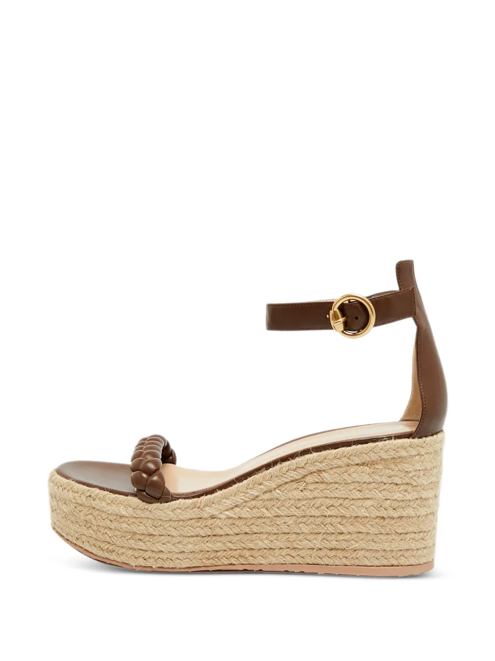 Gianvito Rossi Merida braided wedge espadrilles - Braun