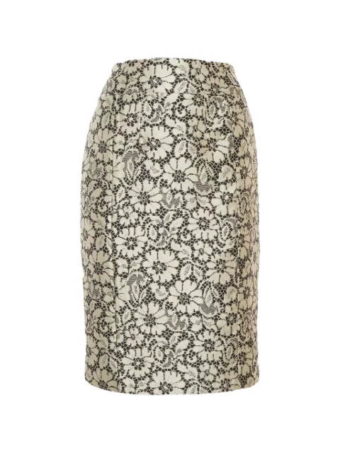 Burberry Pre-Owned falda lápiz midi con encaje brocado