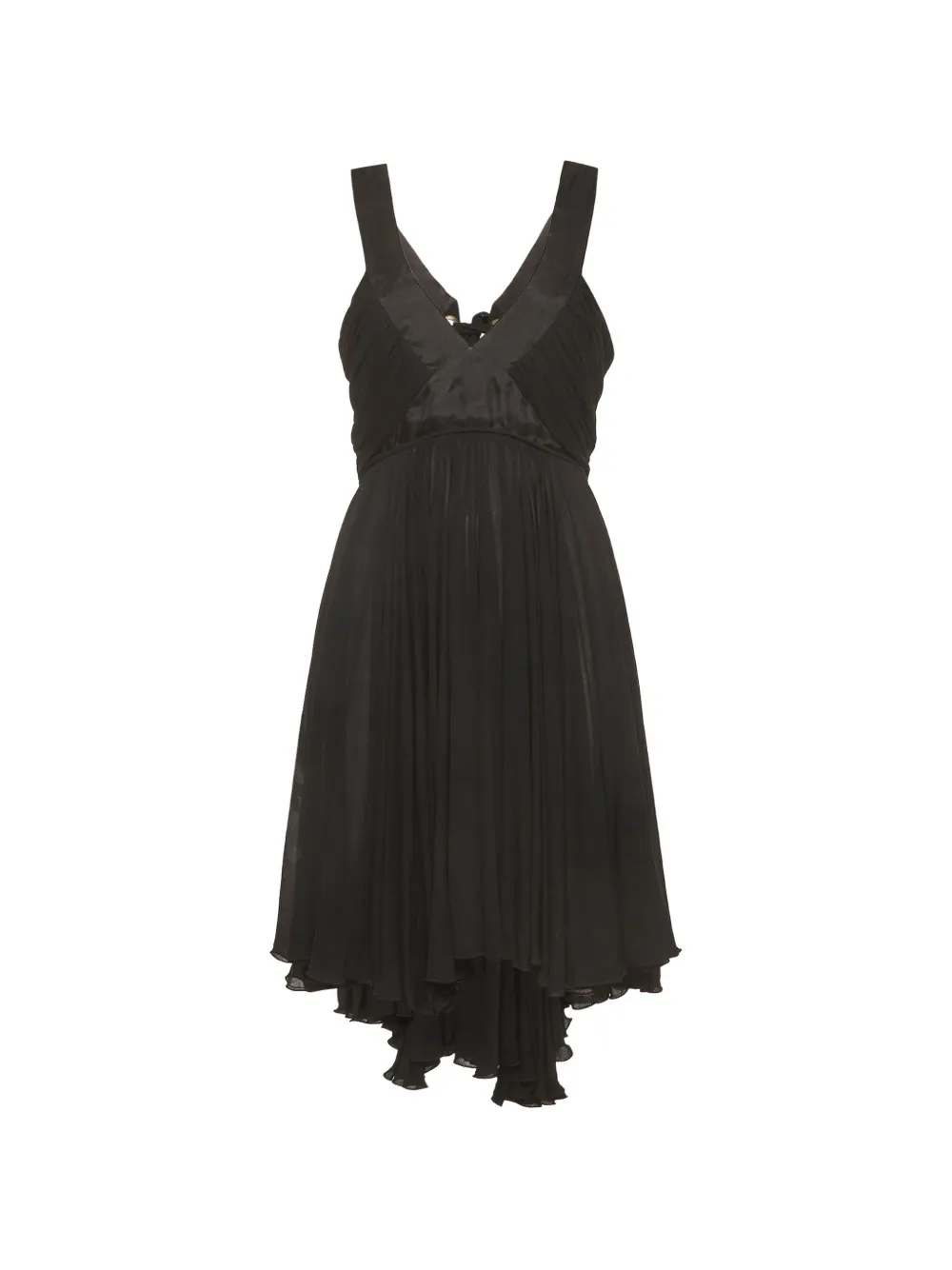 Dolce & Gabbana Pre-Owned gathered satin-trim midi dress - Nero