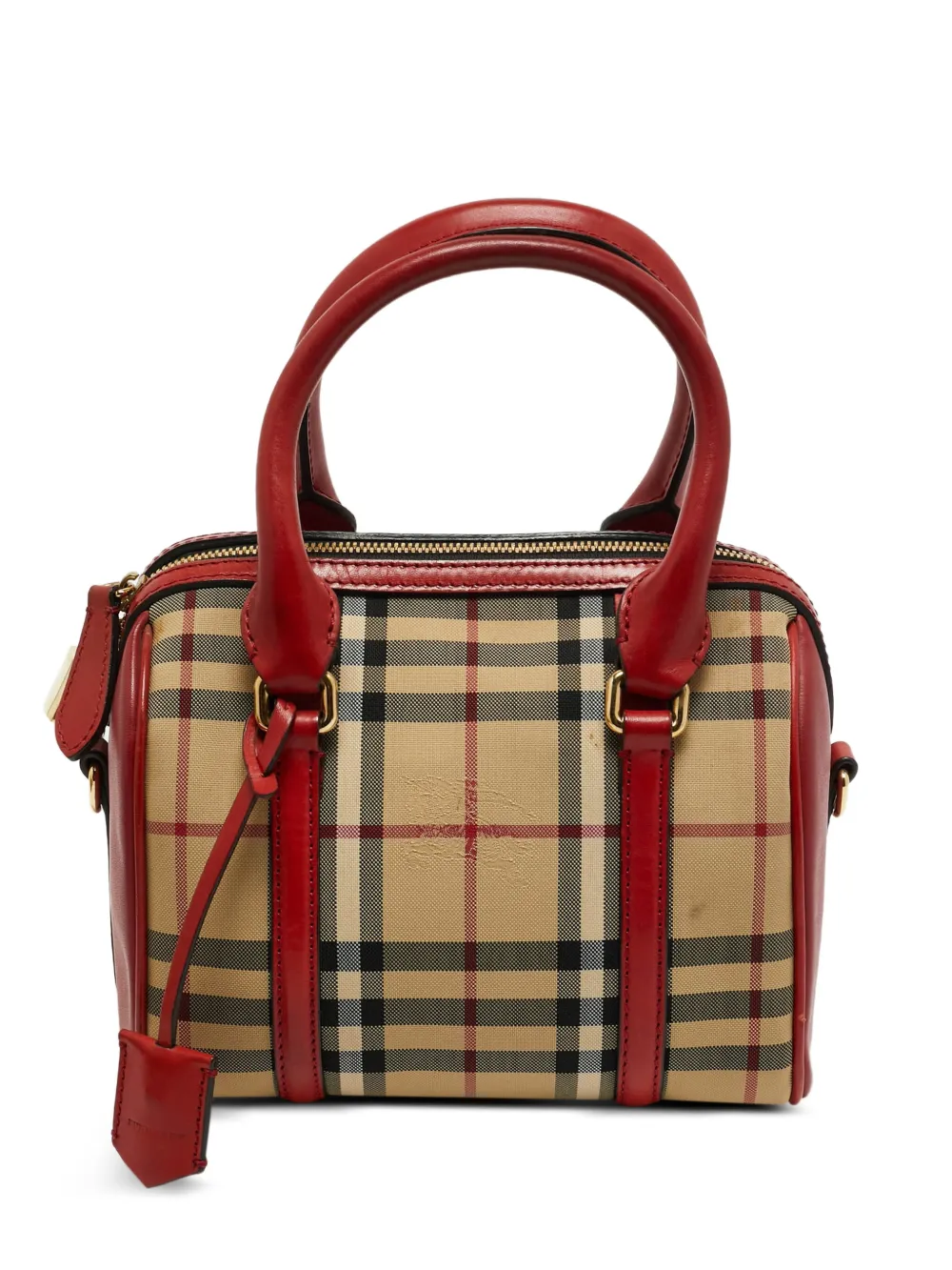 Burberry Pre-Owned Alchester Haymarket check bowling bag - Marrone