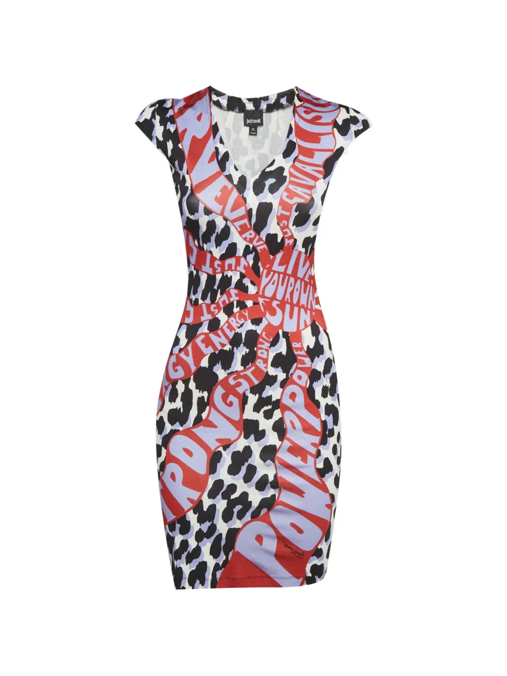 Just Cavalli Vintage printed jersey mini dress - Rosso
