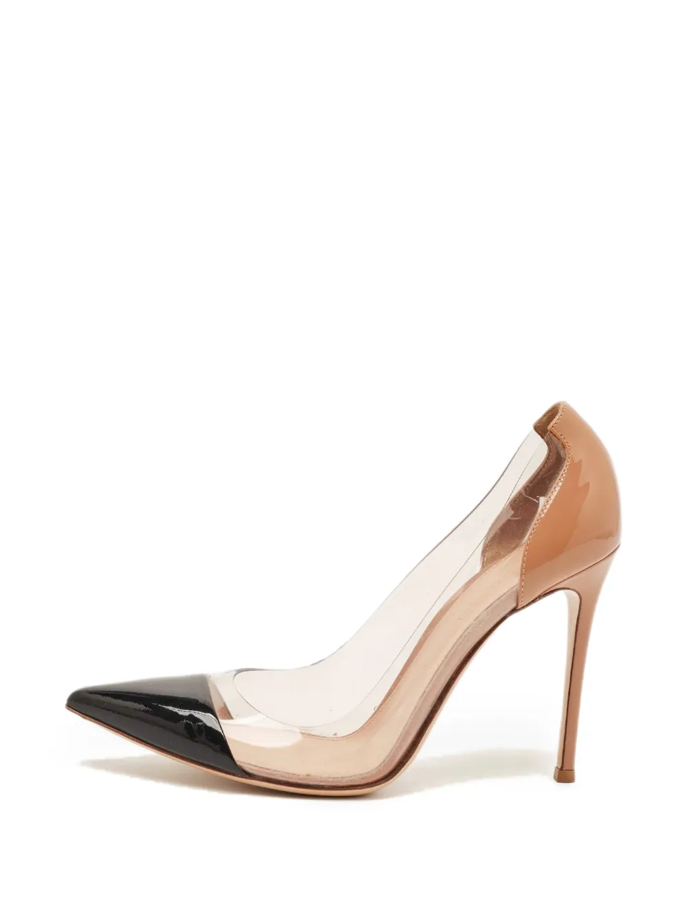 Gianvito Rossi Plexi pointed-toe pumps - Nude