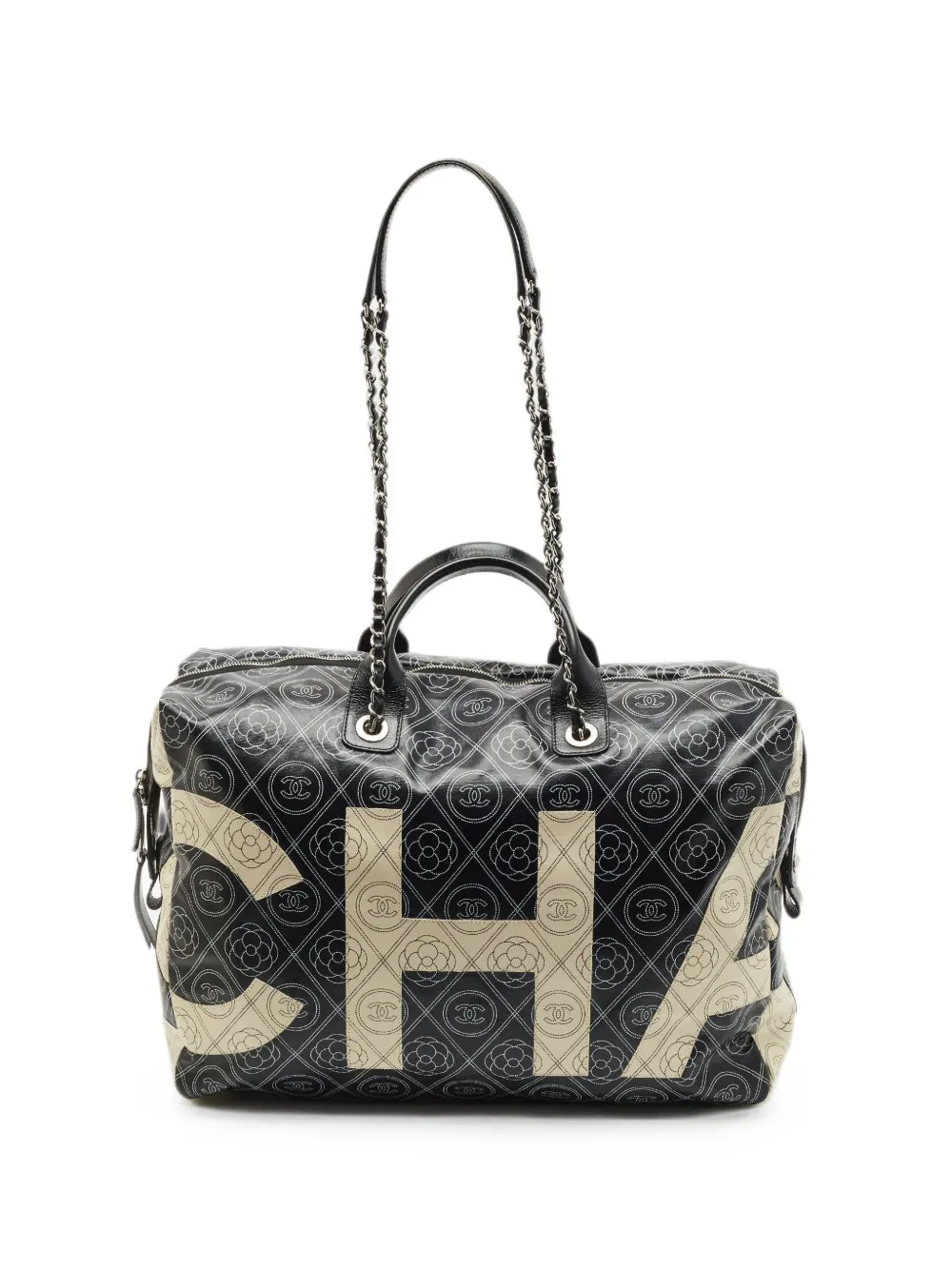 CHANEL Pre-Owned 2018 logo-print tote bag - Black