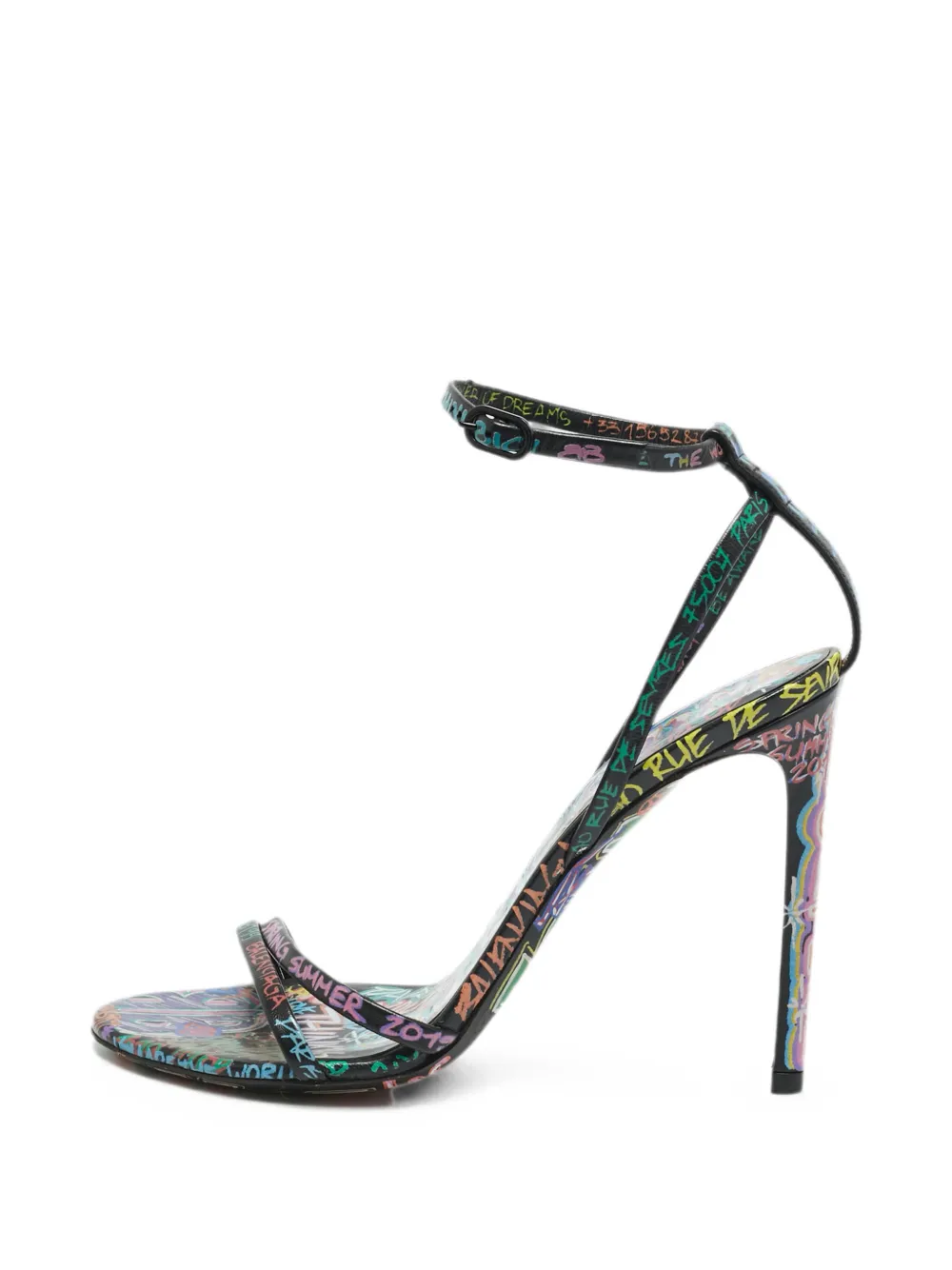 Balenciaga Pre-Owned graffiti-print sandals - Nero