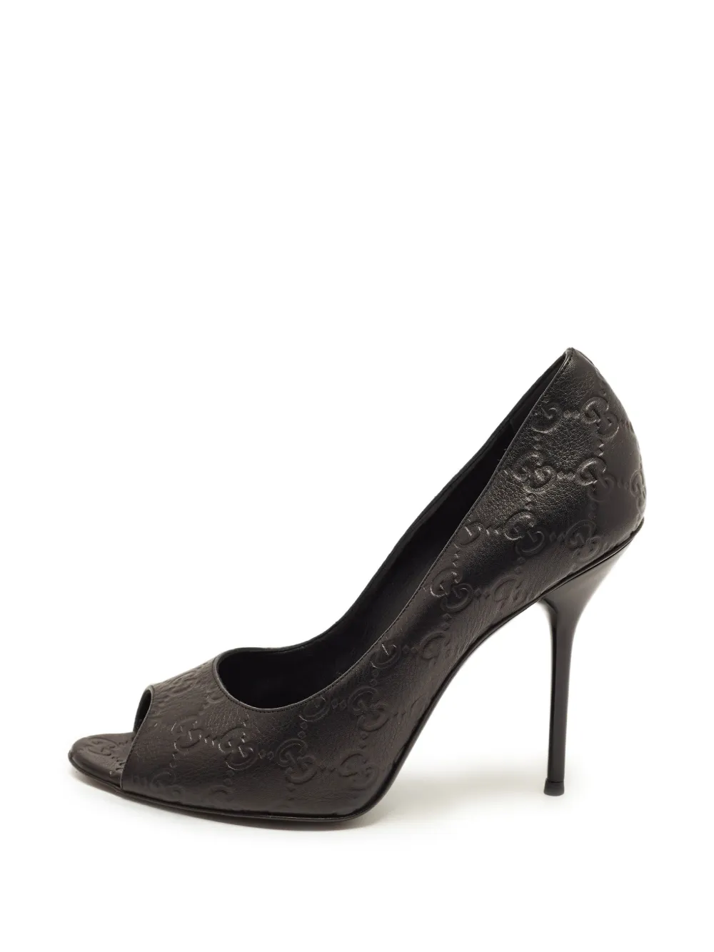 Gucci Pre-Owned Pumps Guccissima con punta aperta - Nero