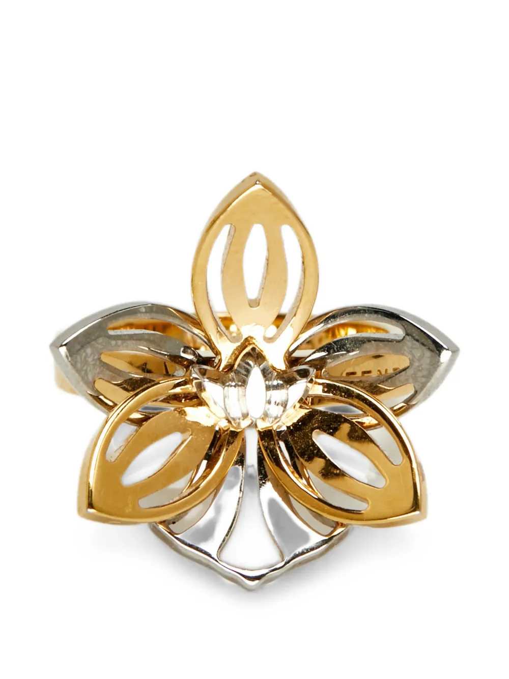 Fendi Pre-Owned petal-inspired motif ring - Oro