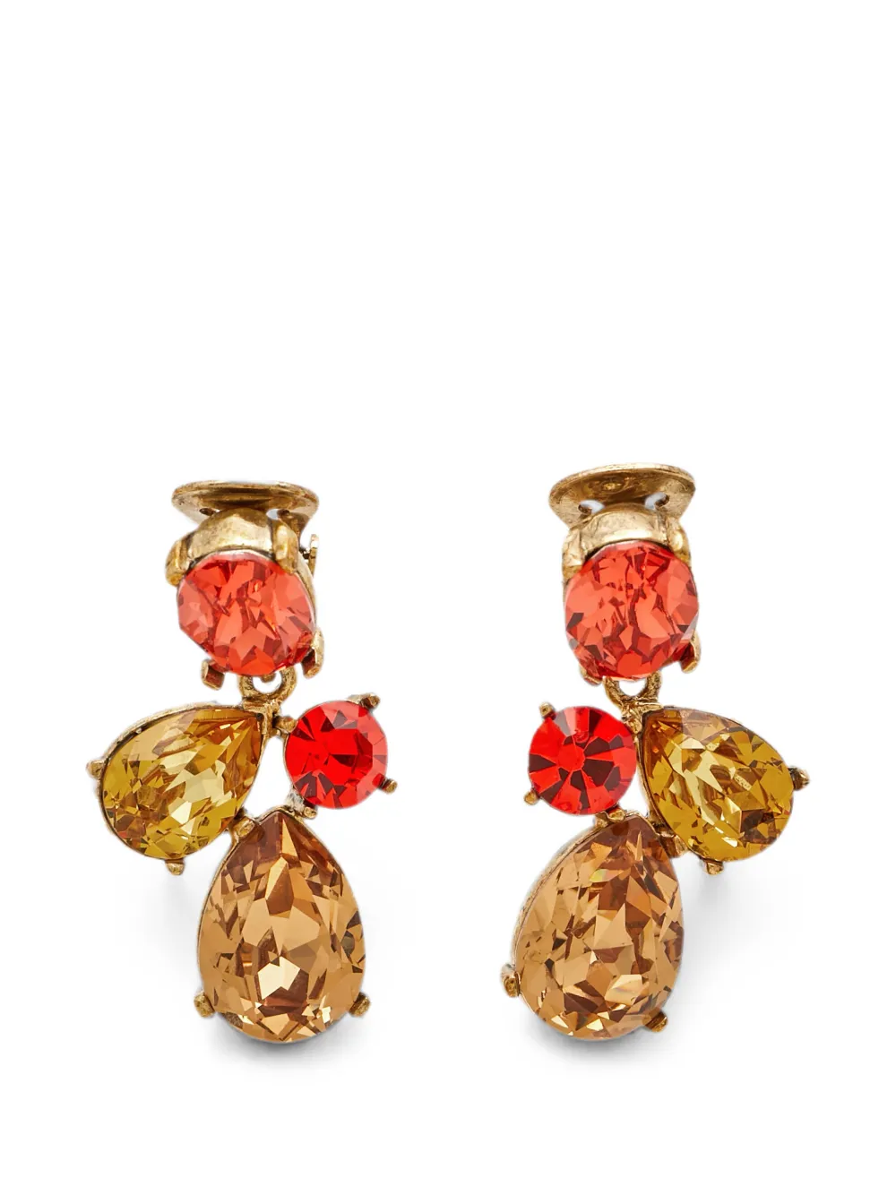 Oscar de la Renta Pre-Owned crystal-embellished drop earrings - Oro
