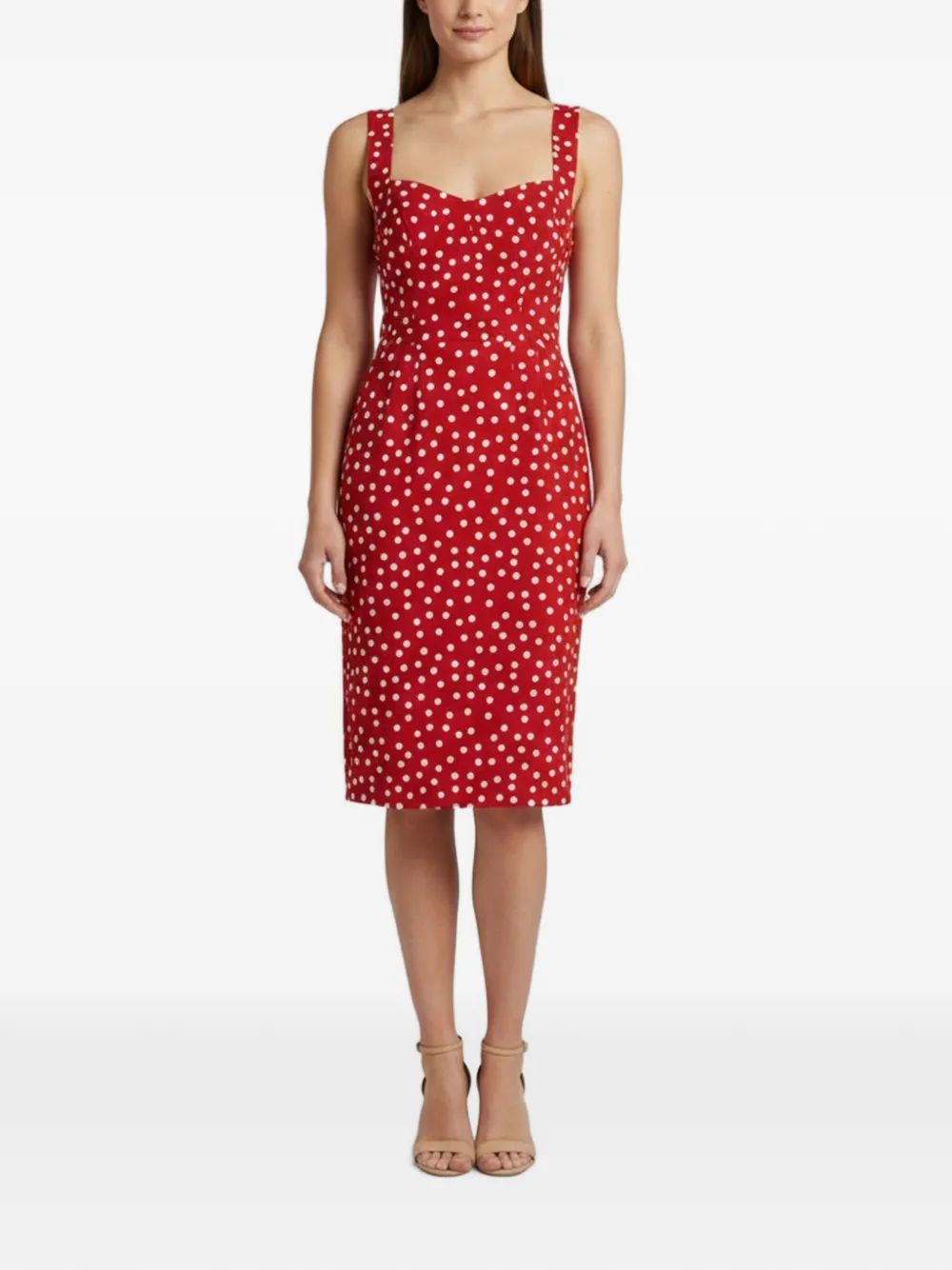 Dolce & Gabbana Pre-Owned polka dot-print sleeveless midi dress - Rot
