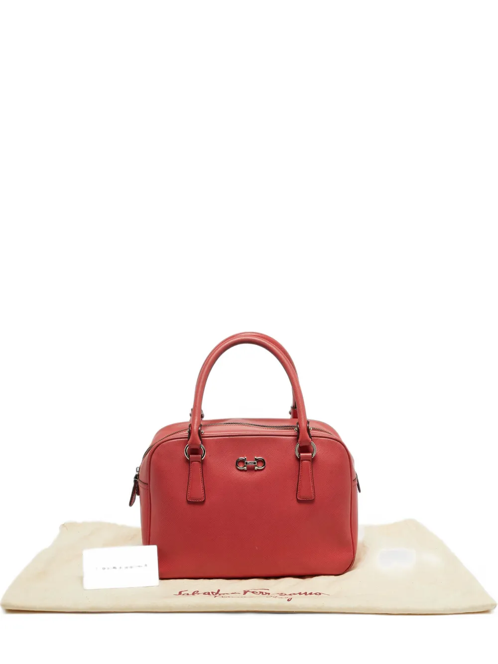 Ferragamo Pre-Owned Gancio leather bowler tote bag - Arancione