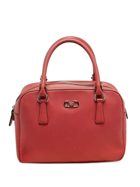 Ferragamo Pre-Owned Gancio leather bowler tote bag