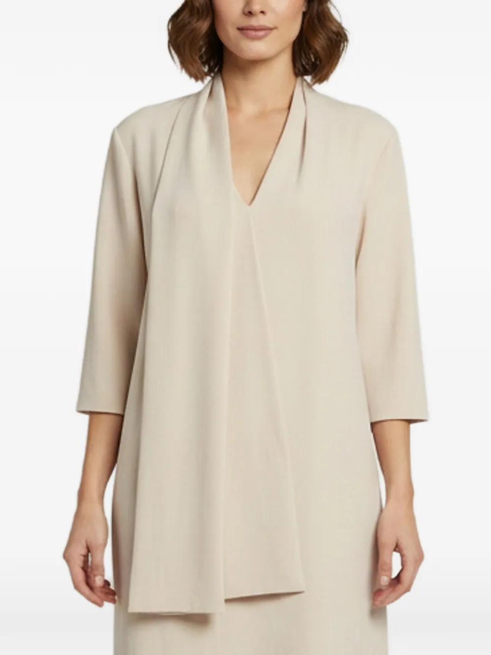 Bottega Veneta Pre-Owned draped crepe midi dress - Neutrals
