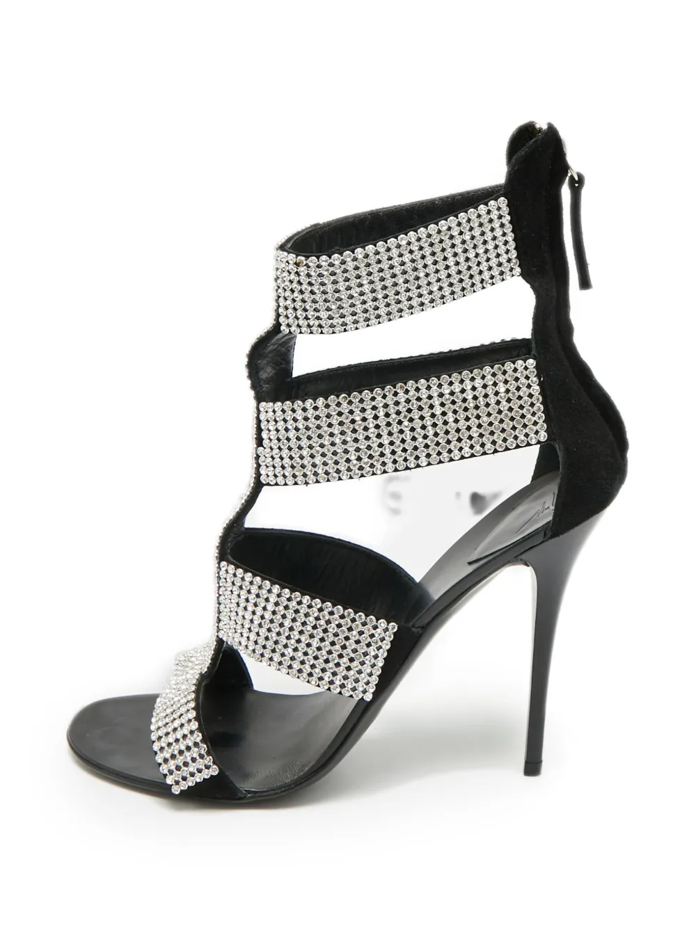 Giuseppe Zanotti Vintage crystal-embellished cage-style sandals - Schwarz