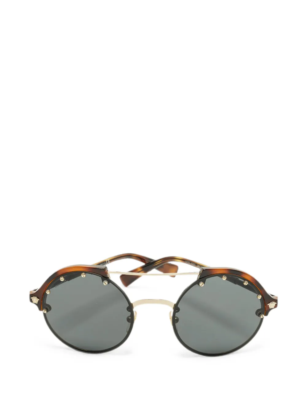 Versace Pre-Owned Medusa round-frame sunglasses - Marrone