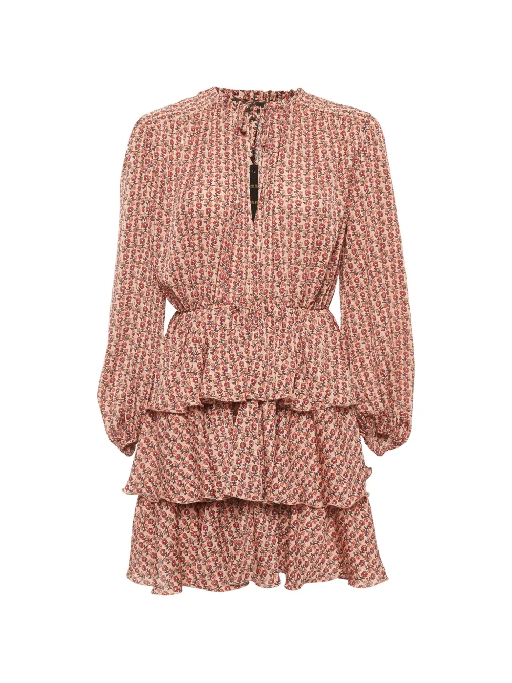 Maje floral-print ruffled mini dress - Rosa