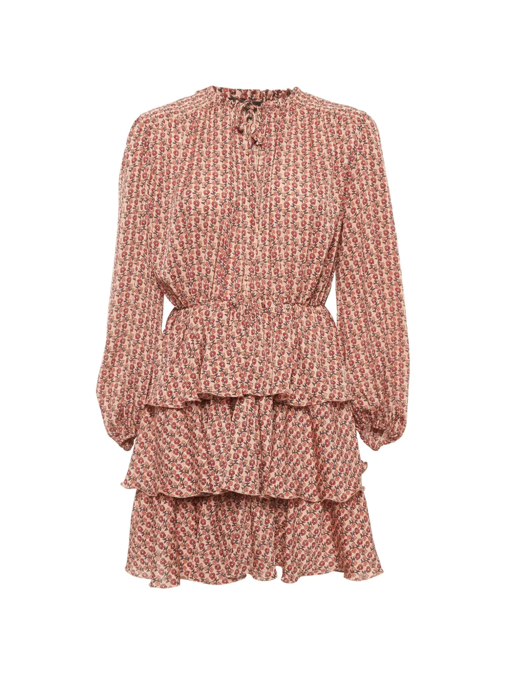 Maje floral-print ruffled mini dress - Rosa