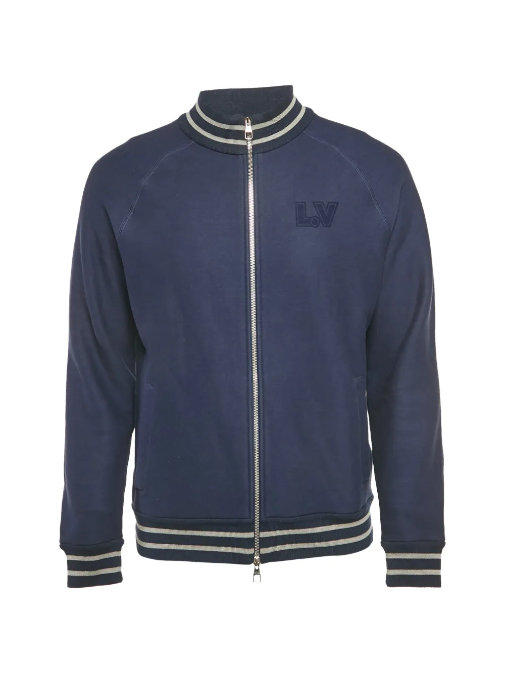 Louis Vuitton Pre-Owned logo-embroidered zip-up jacket - Blu