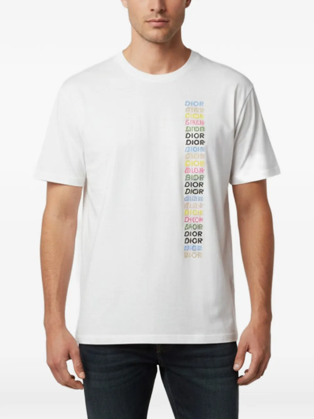 Christian Dior Pre-Owned logo-print crew-neck T-shirt - White