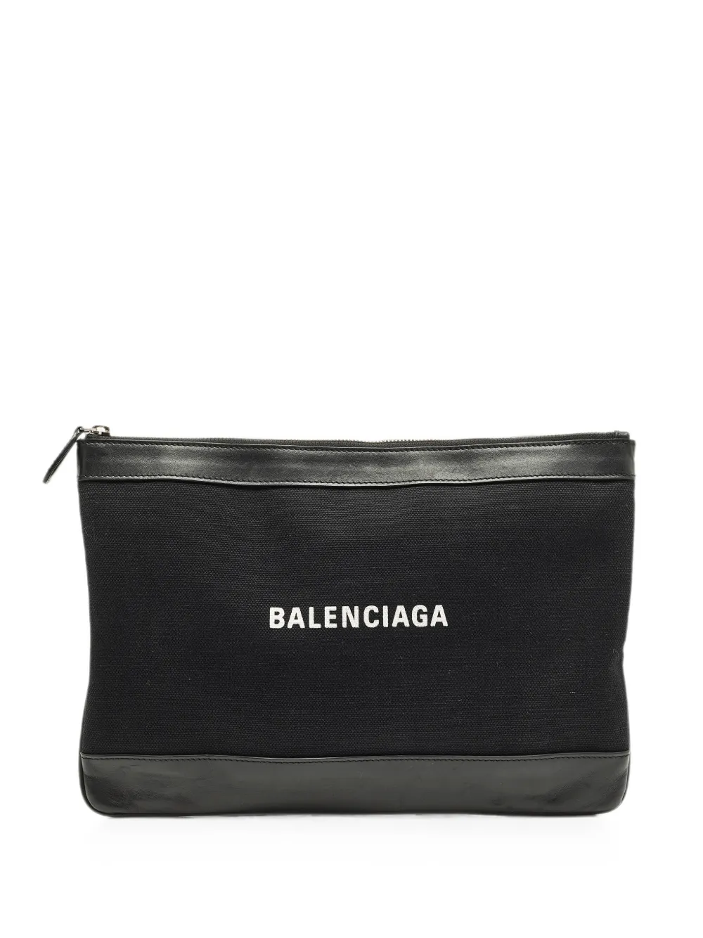 Pre-owned Balenciaga Navy Clip Pouch In Black