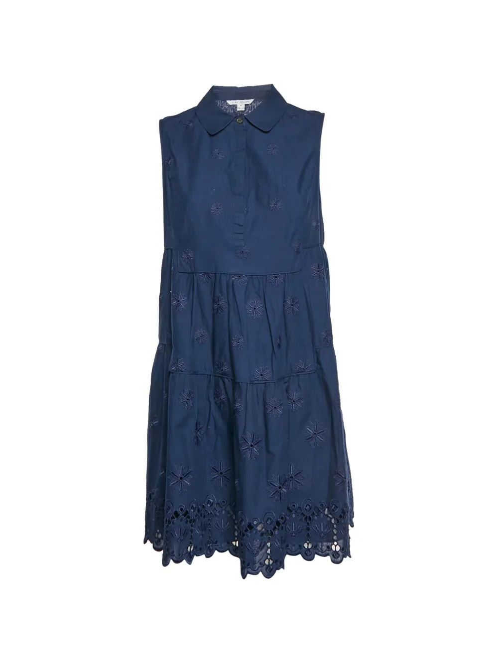 DVF Diane von Furstenberg Hemdkleid mit aufgestickten Ösen - Blau
