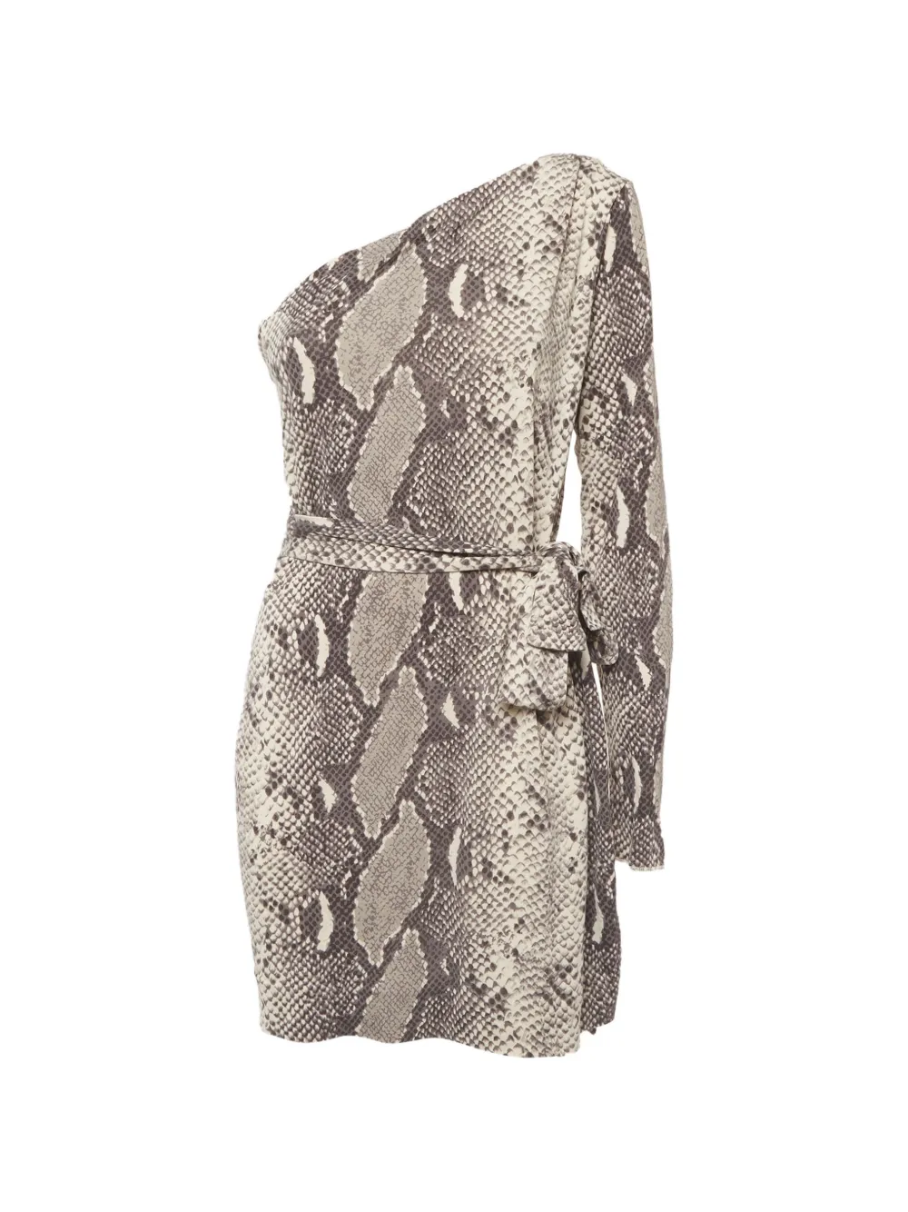 DVF Diane von Furstenberg one-shoulder mini wrap dress - Nude