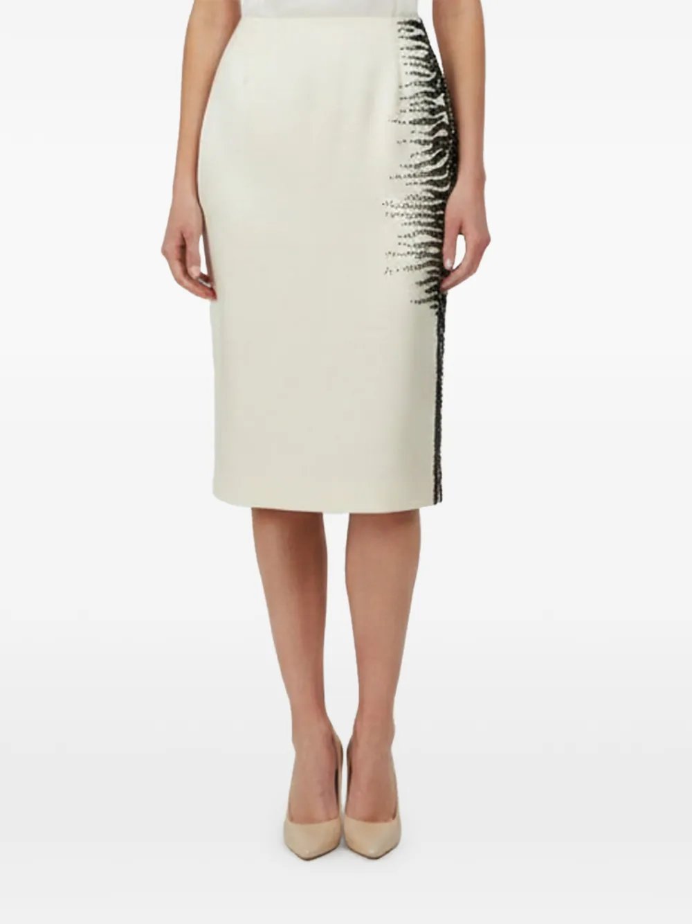 Escada Pre-Owned Slovenia hand-beaded midi skirt - Toni neutri