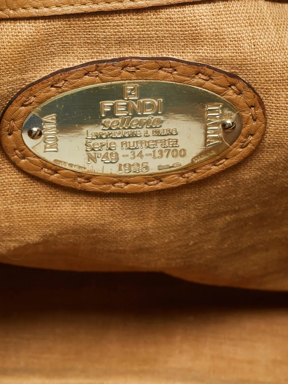 Fendi Pre-Owned 2010 Roll Selleria leren shopper Beige