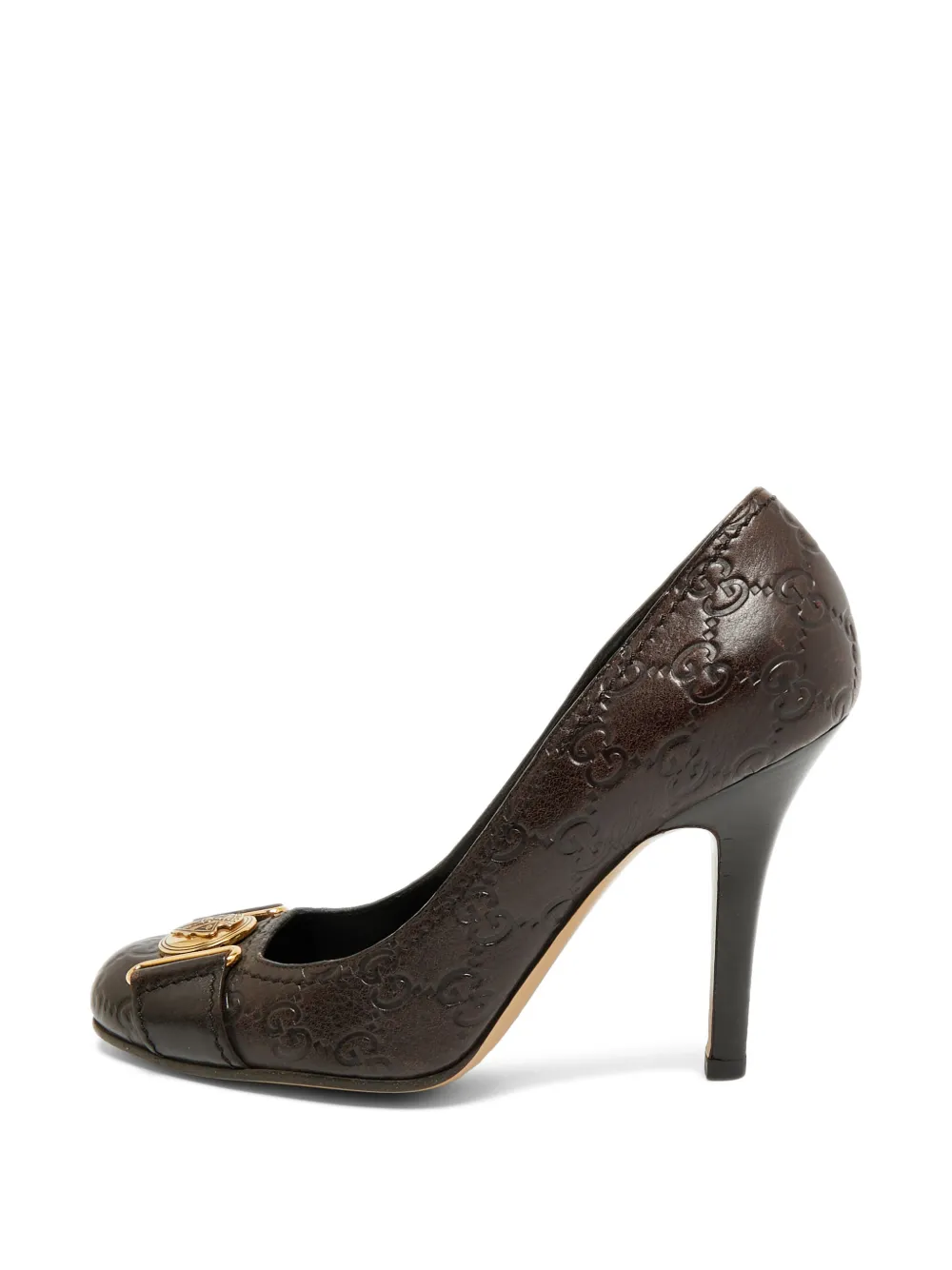 Gucci Pre-Owned Hysteria GG-monogram leather heeled pumps - Braun