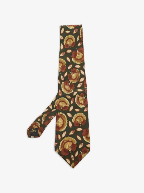 Fendi Pre-Owned corbata de seda con estampado floral