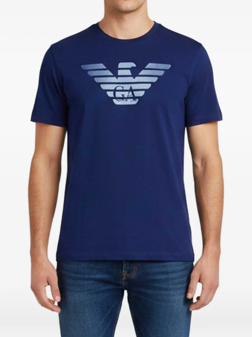 Emporio Armani Pre-Owned logo-print short-sleeve T-shirt - Blue