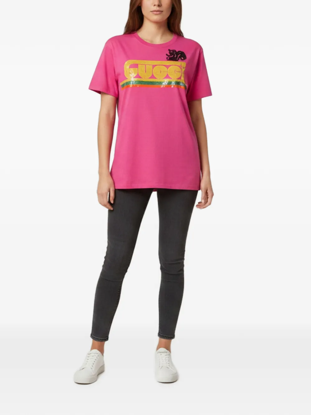 Gucci Pre-Owned G-Loved embellished T-shirt - Rosa