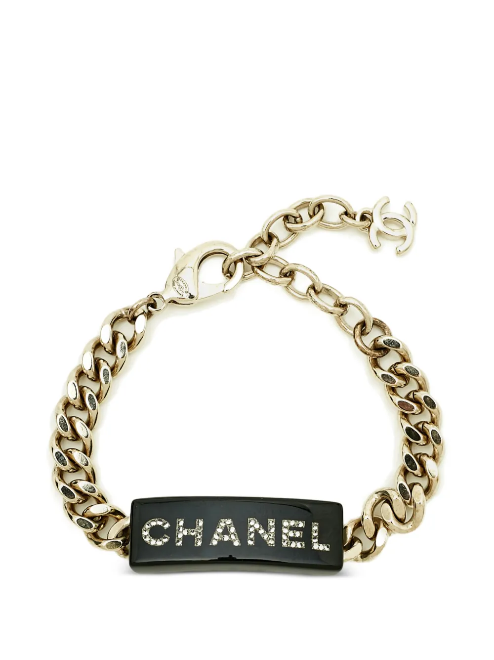 CHANEL Pre-Owned crystal-embellished bracelet - Gold