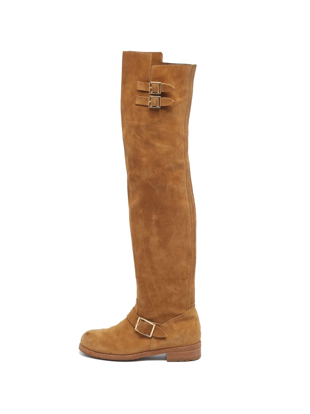 Jimmy Choo Pre-Owned Yearn buckle-detail boots - Nude